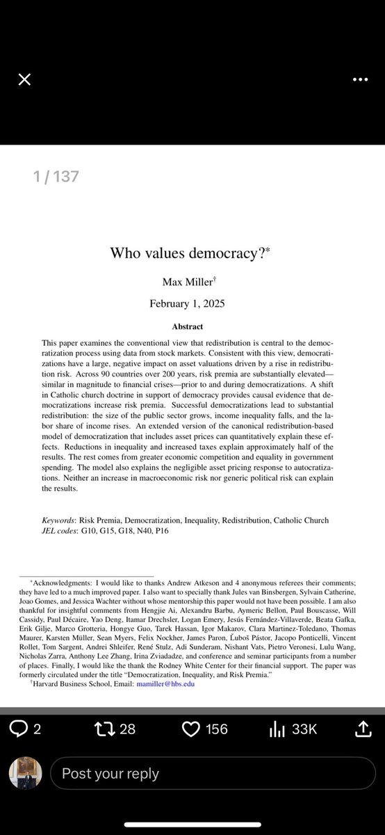 3- Demokratikleşmeyi Finans Sektörü Nasıl Karşılar?

Demokrasinin uzun vadeli kalkınma için olmazsa olmaz koşullardan biri olduğu, artık oldukça geniş bir ampirik literatür tarafından belgelenmiş durumda. Peki, demokratikleşmenin sektörel etkileri nasıldır? Örneğin, bir ülkede