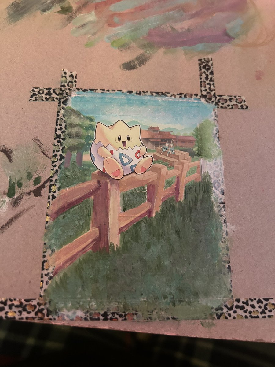 Mekkanaz's tweet photo. I painted cal a Pokémon card 🥰 https://t.co/UeM3HCgWfY