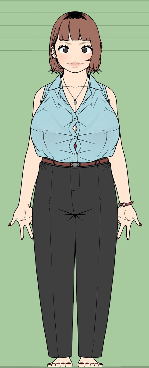 今年最後のキャラ作り。OCきょくやの異母妹あっさり地味顔恵体エロ娘。OCより子の叔母チビ爆乳不良警官。炎みたいな髪色に染めてる全身日焼け外人 