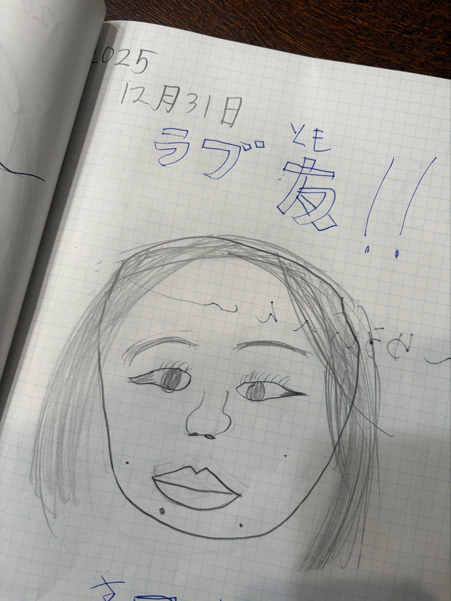 姪っ子(小2)がわたしの似顔絵描いてくれたんだけど、なぜかコメントが