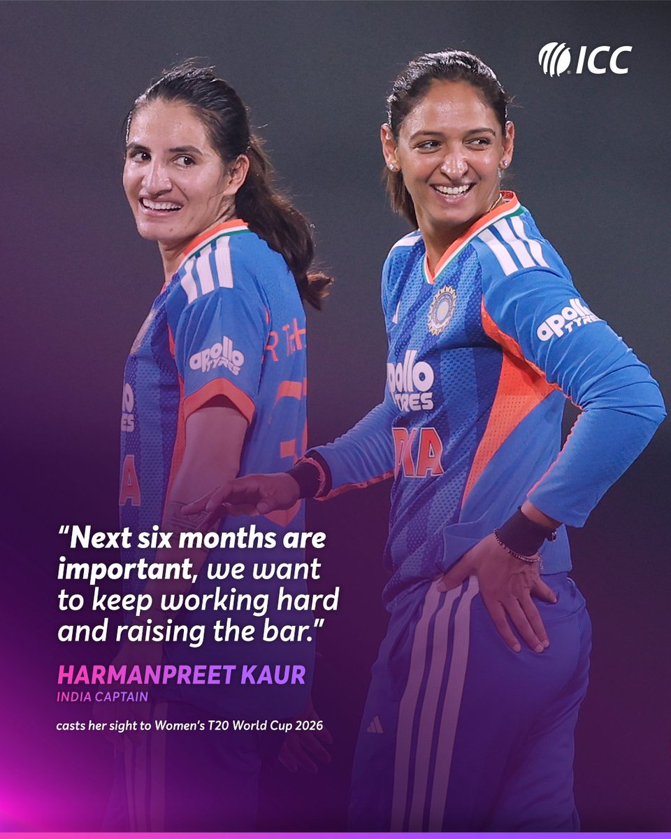 Harmanpreet Kaur and Co. have their eyes on the prize in 2026 🏆

More ➡️ icc-cricket.com/news/deepti-s-…