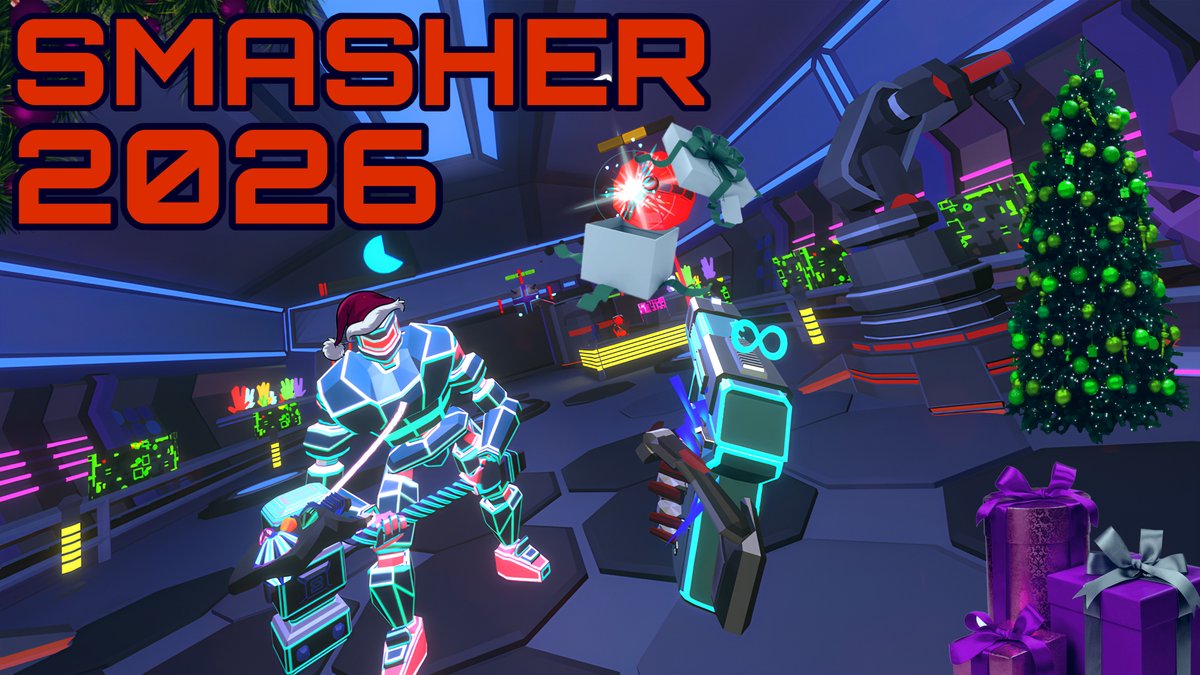 SmasherVR's tweet photo. Happy New Year! 🎉

A huge thanks to everyone playing Smasher. We launched just in time for the holidays, and we're not stopping. An arcade mode is in the works for 2026. 

Stay tuned! ✨

#VR #VRgames #indiedev #gamedev #Oculus #MetaQuest #SteamVR #pcvr https://t.co/2FQtFjodPK