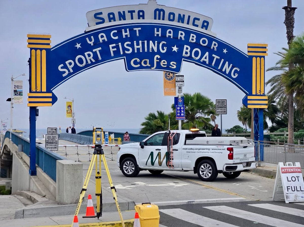 MVE on-site at the Santa Monica Pier Bridge Replacement Project 🏗️🌊, contributing to infrastructure improvements at one of Southern California’s most iconic landmarks. #MVE #surveying #santamonicapier