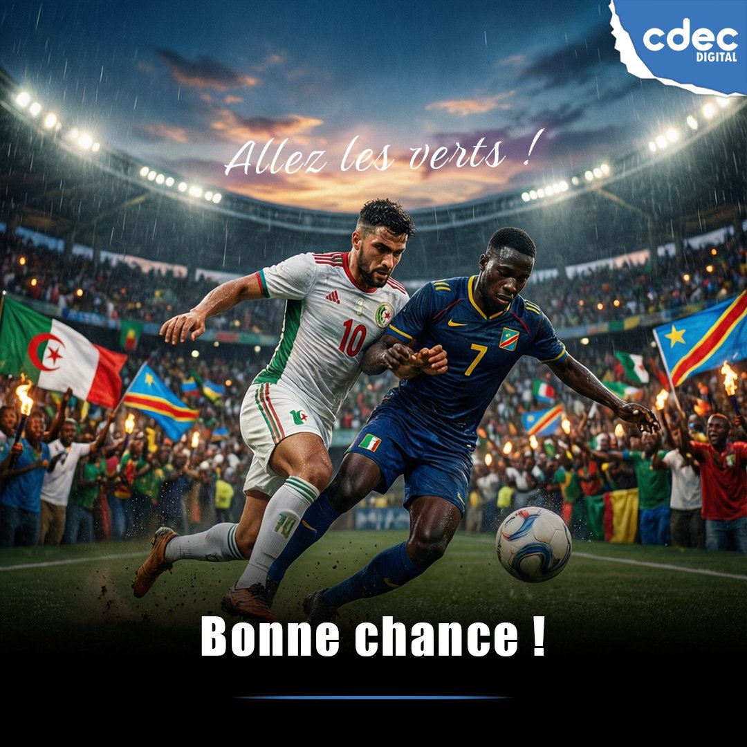 cdecdigital's tweet image. L'Algérie 🇩🇿 affronte la RD Congo 🇨🇩 pour les 1/8 de finale de la CAN 2025

Bon chance à l'équipe nationale 🇩🇿 ! 

#CAN2025 #ALGRDC