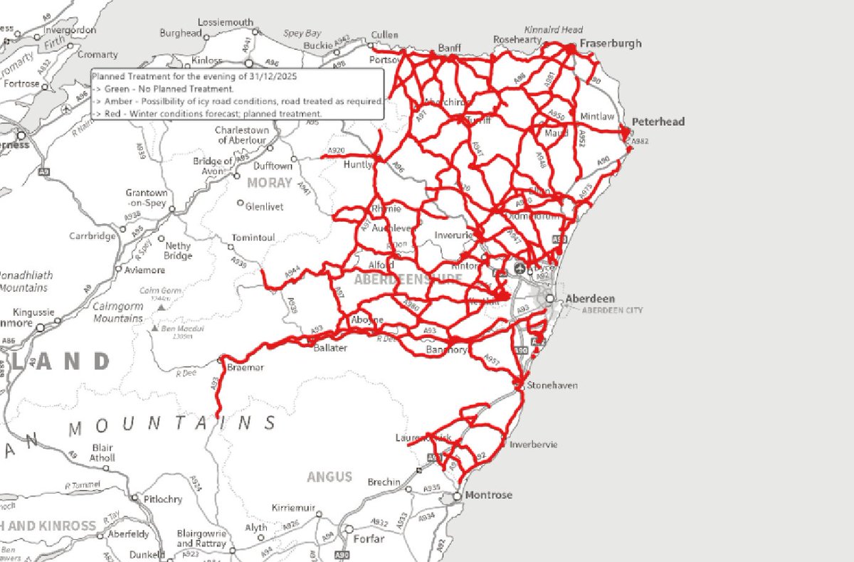 AbshireRoads's tweet photo. 🚛Treatment Plan❄️

We’ll be gritting all 32 Primary Routes from 15:30 today, with another treatment at 05:30 tomorrow. 

Pre-treatments on footways and secondary routes have been carried out today and will continue tomorrow from 07:00. https://t.co/ROZ9d91G9N