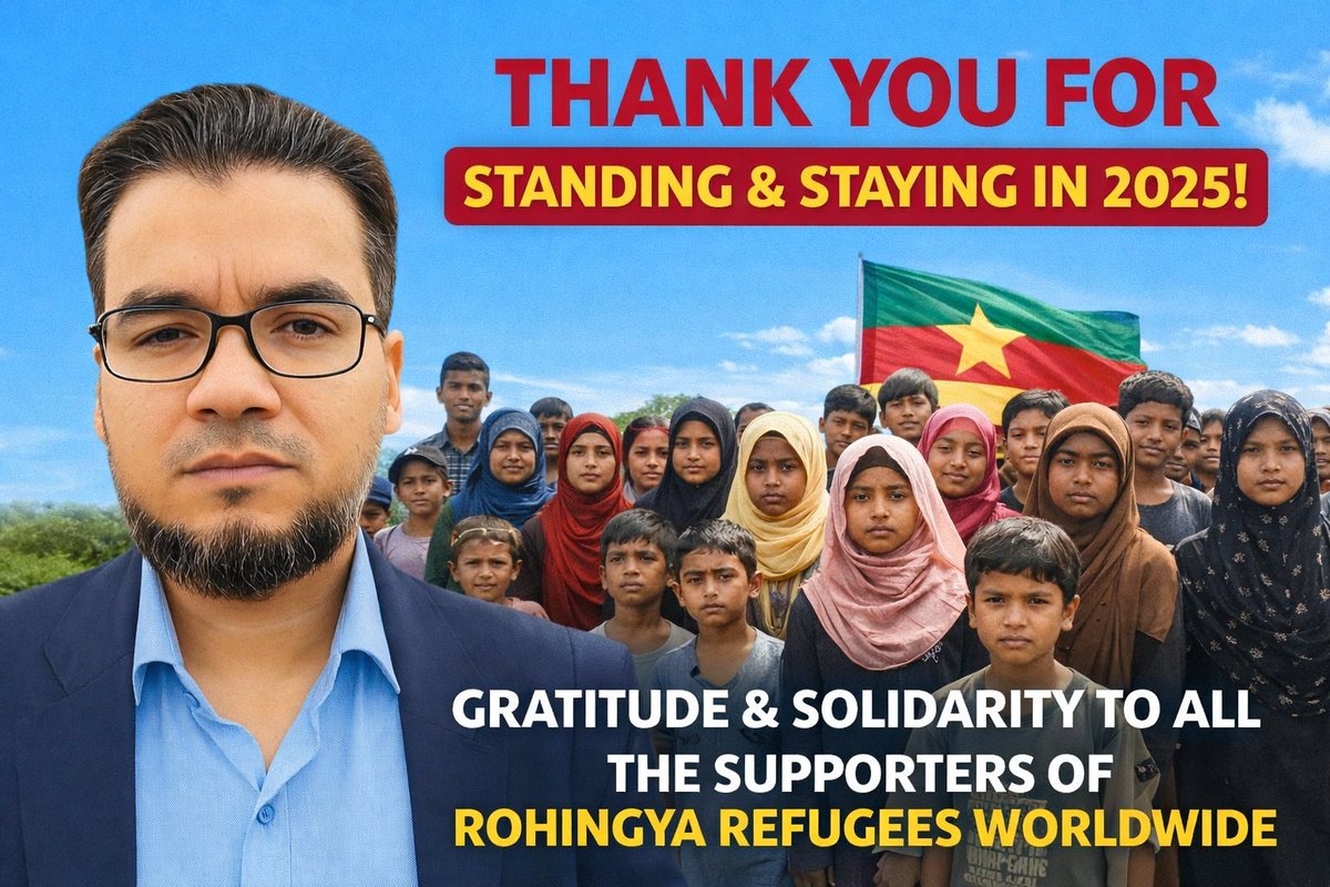 RRANforRohingya's tweet photo. We extend our heartfelt gratitude and solidarity to all supporters of Rohingya refugees worldwide for standing with us and staying engaged throughout 2025. https://t.co/hYoRmnaStM