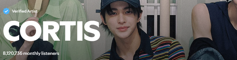 #CORTIS reaches a new peak of Monthly Listeners on Spotify 8,120,736 (+15,961)