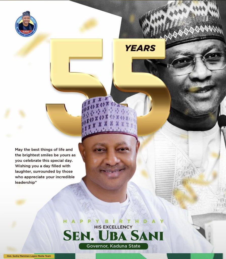 Big shoutout to the Masses Gov! H.E Sen. mal. <a href="/ubasanius/">Senator Uba Sani</a> 🎉🎂 Wishing you a birthday as awesome as your leadership! 🎈 Cheers to more victories and blessings! Sir. 😊
