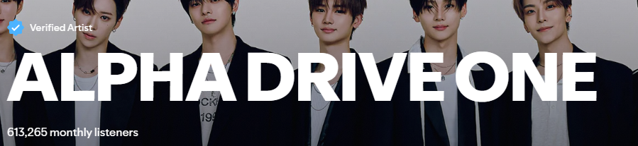 #ALPHADRIVEONE reaches a new peak of Monthly Listeners on Spotify 613,265 (+15,023)