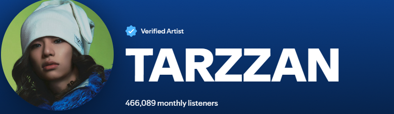 #TARZZAN from (#ALLDAYPROJECT) reaches a new peak of Monthly Listeners on Spotify 466,089 (+12,355)