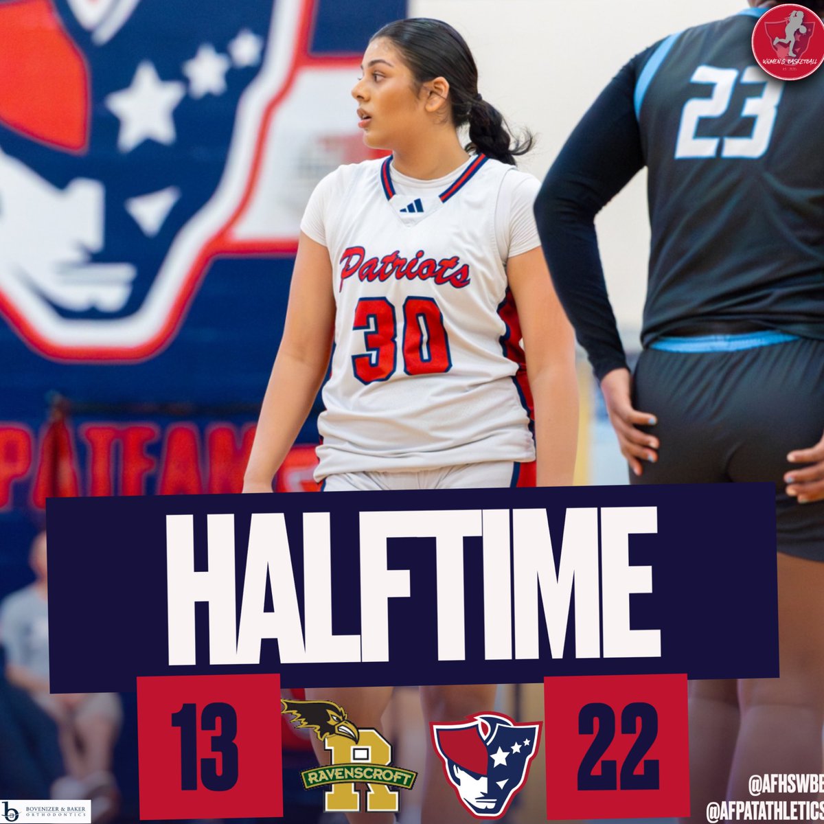 AFPatAthletics's tweet image. @AFHS_WBB Halftime Score: Great first half for your Lady Patriots!! #PatFam #RepAFHS