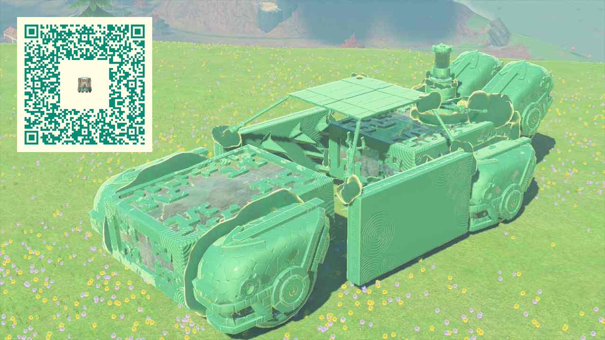 今年ティアキンで作ったビルドをまとめました。
まずはミニ四駆のサイクロンマグナムとハリケーンソニック、映画Back to The FutureのデロリアンPart.1&amp;2版です。
QRが読み込めなければ画像長押し→高解像度読み込みを試してみて下さい。

#ティアキン #Switch2 #TotK #ゼルダの伝説
