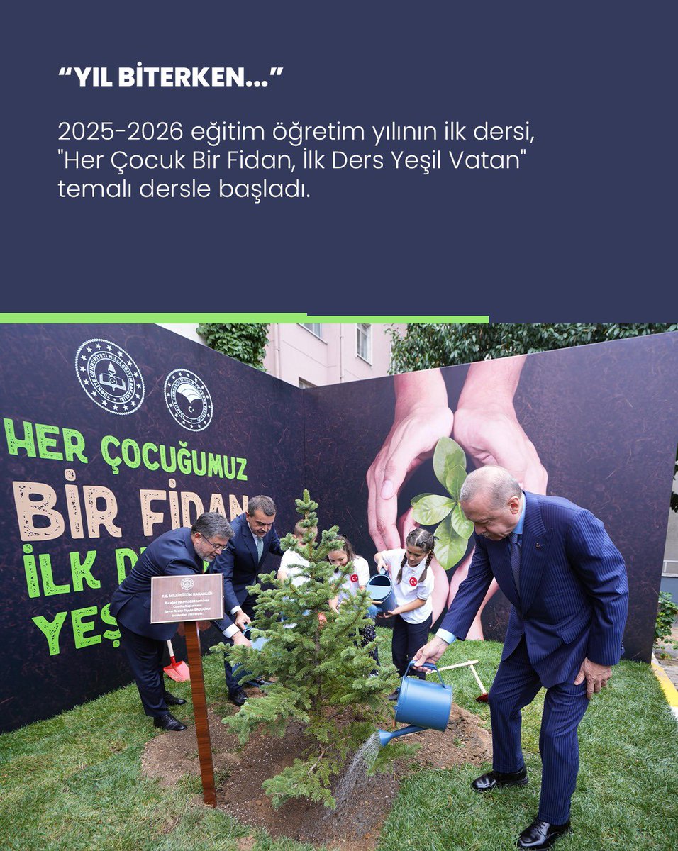 📌 2025-2026 eğitim öğretim yılının ilk dersi, "Her Çocuk Bir Fidan, İlk Ders Yeşil Vatan" temalı dersle başladı.