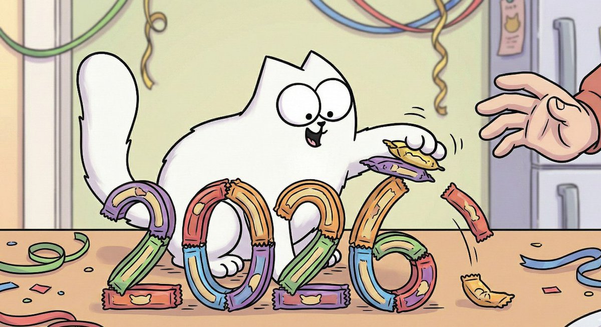 Simon's Cat wishes you a Happy New Year 😼🎇