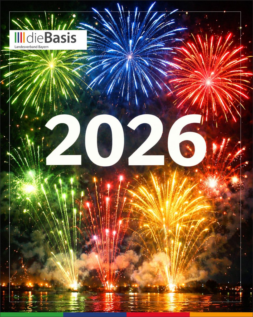 dieBasis_Bayern's tweet image. Wir wünschen euch einen guten Rutsch und ein gesundes, friedliches neues Jahr 2026.

Ein neues Jahr liegt vor uns, das Raum für neue Gedanken, ehrliche Gespräche und gemeinsames Gestalten bietet. Gerade in bewegten Zeiten zeigt sich, wie wichtig Zusammenhalt, Menschlichkeit und…