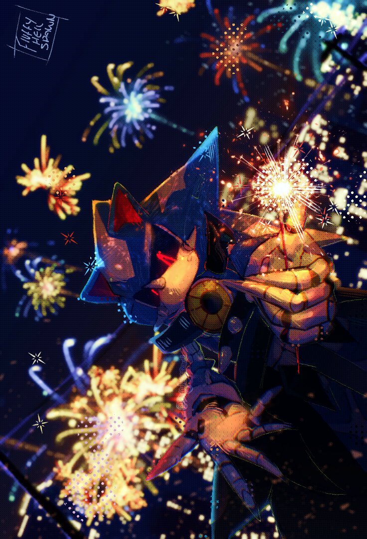 kazzzzzkaz's tweet image. Happy 2026 🎇
#neometalsonic #sonicfanart #SonicTheHedgehog