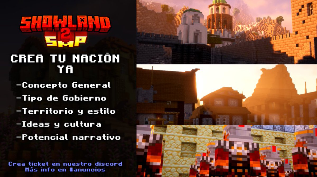 👑SMP 2026 que mejor promete!🪄

Si eres Creador de contenido o Roleplayer esta serie cinematográfica es para ti.  

➡️Minecraft CUSTOM⬅️
🎙VoiceChat🎙

Discord: discord.gg/EWeFE8mpht
