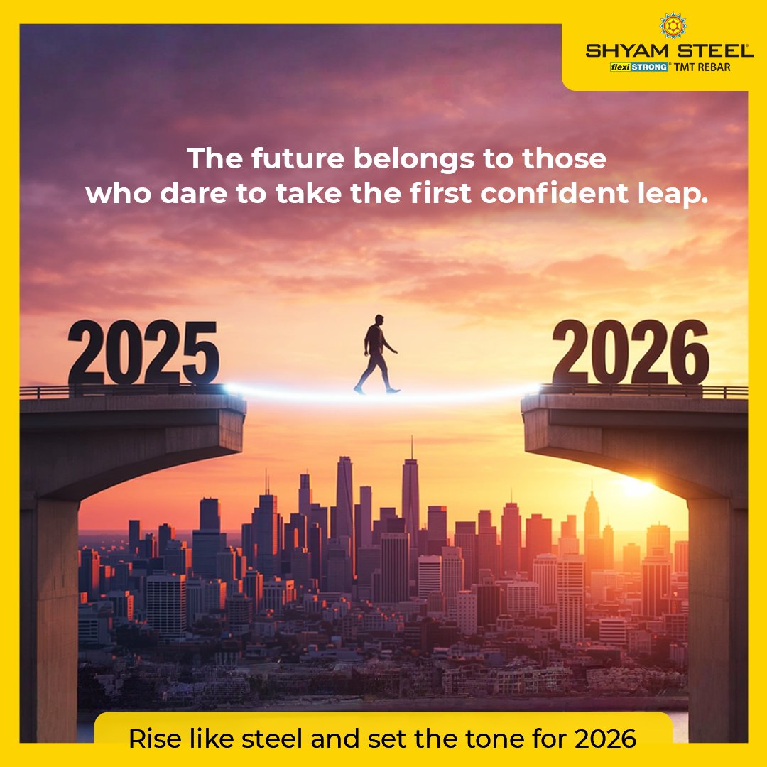 shyamsteel's tweet image. Sometimes the first step is the hardest, but it’s also the most powerful. Just like choosing our TMT bar sets the foundation for strength you can rely on, taking thoughtful steps today lays the groundwork for growth, hamesha ke liye.