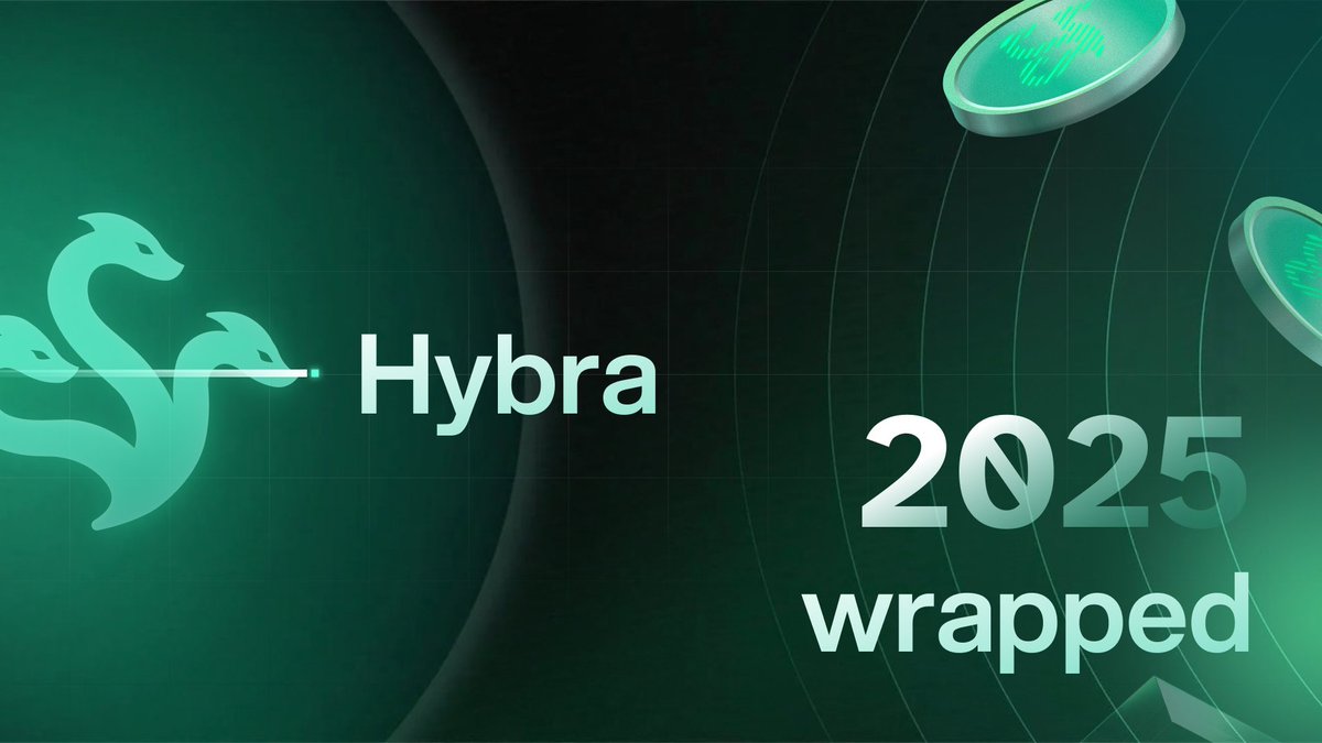 HybraFinance's tweet photo. Happy New Years 🎉

2025 Wrapped: The Beginning of HybraFinance.

We set out to build the ultimate liquidity layer on Hyperliquid. Despite the challenges, we shipped, secured, and rewarded our community all year long.

Stats:
• $3.56 Billion Total Volume
• $6 Million Total Fees Generated
• 6.1 Million Transactions processed

Security 
$100k+ invested in Audits (Peckshield & C4Arena)
• Secured the $HYBR Spot ticker on @hyperliquidX

Returns for the Community 
• 38.5% of supply airdropped to users
• 1.3% of total $HYBR supply bought back since TGE
• $220k+ in ve33 system yield distributed
• $200k+ in Pre-TGE community rewards
• $120k+ in bribes paid from Hybra
• $30k+ in bribes co-incentivized with partners

Innovation & Tech Shipped 
• $g33: The first-ever LST on the ve33 flywheel (yield + liquidity)
• Smart Automation: Smart Vote & Smart Max (1-sided to 2-sided LP)

UX Upgrades:
Dust-to-HYBR/HYPE exchange
Voting rewards claimable in 1 token
Edit LP across all positions
Vote PnL cards & forward-looking reward estimates
Limit orders (via OpenOcean)
Ecosystem & Growth 
• Expanded the Hybra Core Team & Research division
• Sponsored & attended Hyperliquid Thailand
• Launched our own NFT collection
• Community: 7k on X | 3.6k Discord Members

2025 had its challenges, but we wouldn't build anywhere else. Hybra is just beginning, and the HyperEVM is just getting started.

In 2026, we ship. 🛳

We’re fully committed to the Hyperliquid ethos of perfection meets innovation.

 By leveraging Corewriter (HyperEVM <> HyperCore), we are unlocking native capabilities impossible elsewhere, including the full rollout of Portfolio Margin. 

We’re also eliminating the friction of voting. We know Auto-Voting is a major pain point for the entire ve(3,3) ecosystem, and we are fixing it.

2026 belongs to Hyperliquid & Hybra.