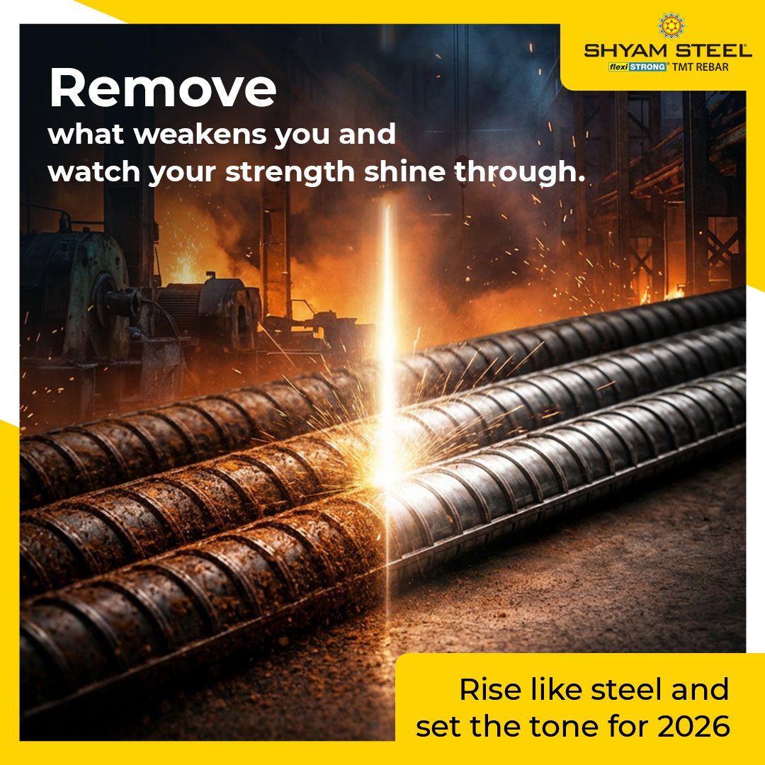 shyamsteel's tweet image. Let go of what holds you back and focus on what truly makes you better. With every small effort, you become more confident, focused and prepared for what lies ahead. This year, choose growth that makes you stronger from within.