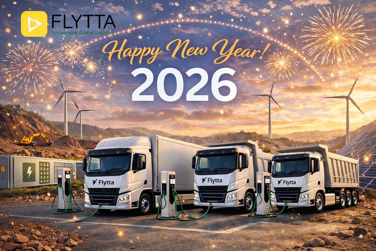 flyttainc's tweet photo. Driving into 2026 with cleaner fleets, smarter logistics, and a greener future.

Wishing everyone a joyful and prosperous New Year.

— Team Flytta 🚛⚡ https://t.co/Y0hVbTCoQb