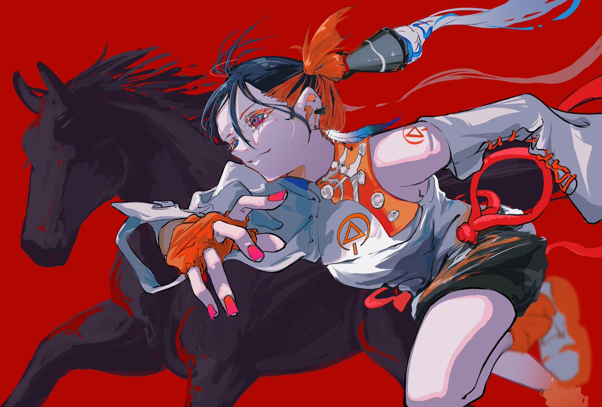 LungarEclipse's tweet image. あけましておめでとうございます〜!!!
今年ものんびり走ってこ！
#午年
#年賀イラスト
#VESPER_ART