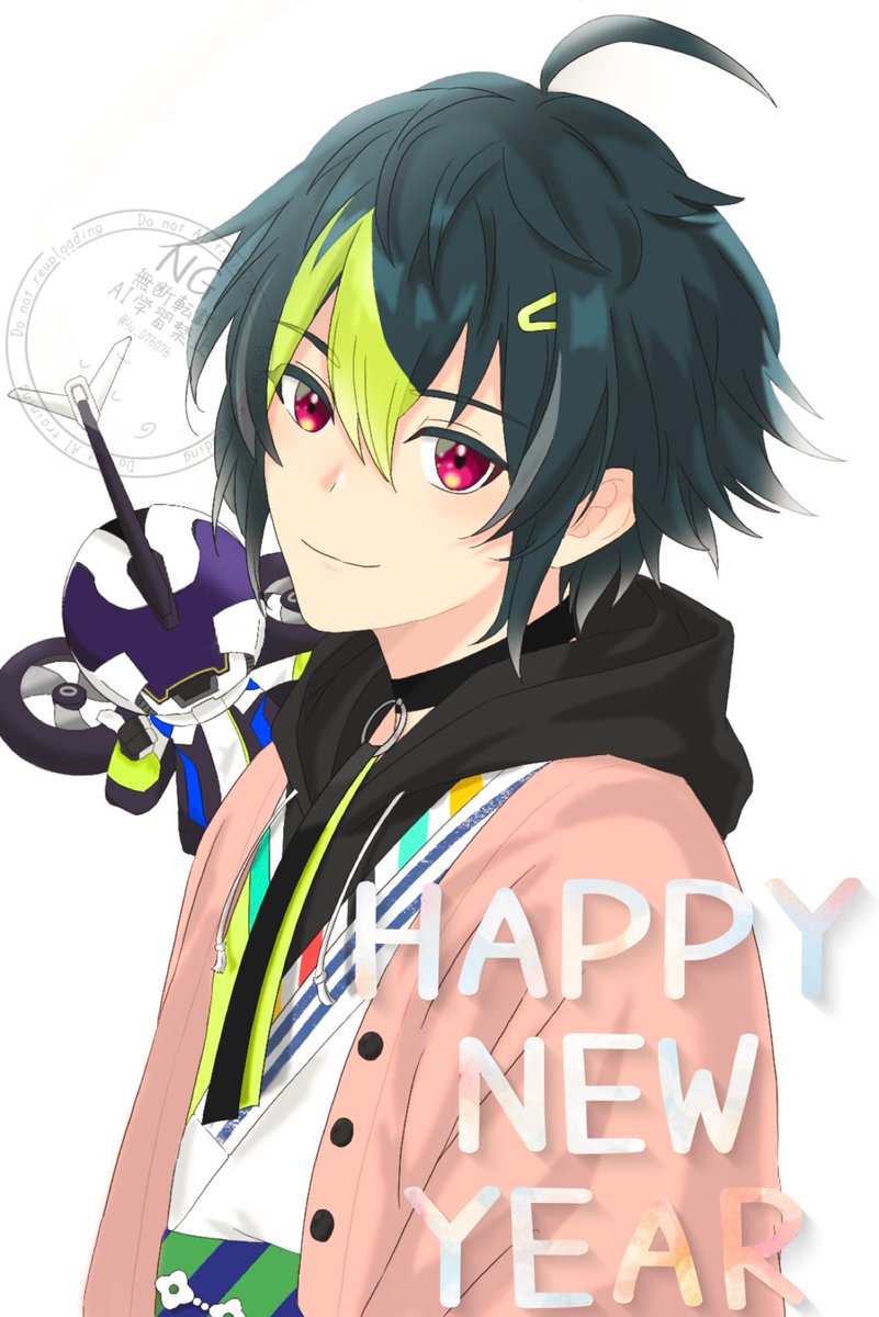 正月のイラスト描こう！って誘ってくれたお友達☺️✨ 可愛い伊波ライ