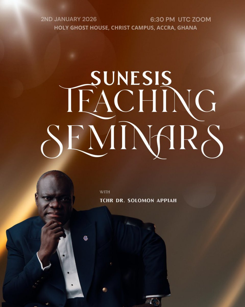 SunesisLearning's tweet image. 🗣𝐈𝐍𝐕𝐈𝐓𝐀𝐓𝐈𝐎𝐍 𝐓𝐎 𝐁𝐈𝐁𝐋𝐄 𝐓𝐄𝐀𝐂𝐇𝐈𝐍𝐆 𝐒𝐄𝐌𝐈𝐍𝐀𝐑

🗓 Jan 2, 2026

🇬🇭 6:30PM UTC  🇹🇹 2:30PM  

 🔗𝐑𝐄𝐆𝐈𝐒𝐓𝐄𝐑 𝐕𝐈𝐀 𝐓𝐄𝐋𝐄𝐆𝐑𝐀𝐌  - 𝐒𝐮𝐧𝐞𝐬𝐢𝐬 𝐍𝐚𝐭𝐢𝐨𝐧

#SunesisTeachingSeminar
#SunesisLearning
#DidaskalosSolomon
#HappyNewYear2026