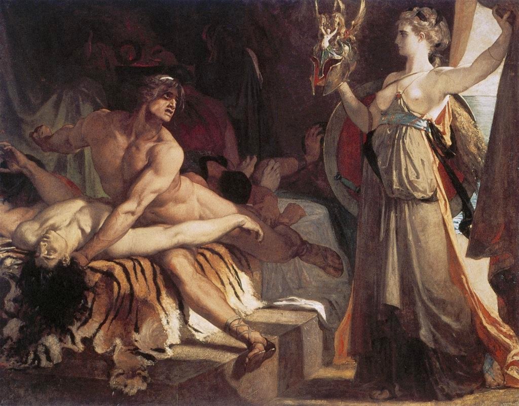 occult__culture's tweet image. Thetis delivers to Achilles the arms forged by Vulcan by Henri Regnault