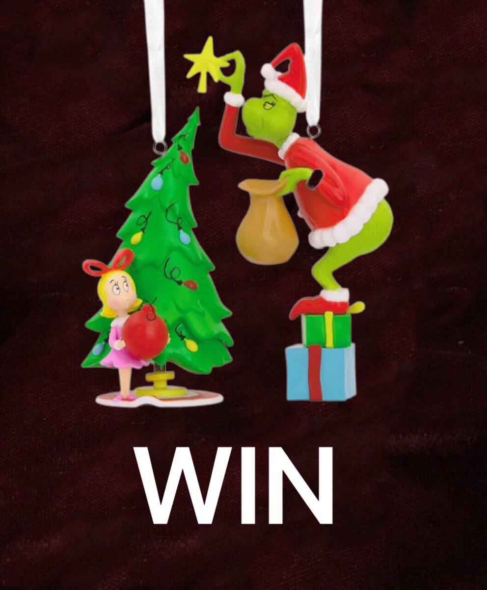 #win #hallmark #grinch &amp; #cindylou double hanging ornament. Follow retweet &amp; comment. #competition c\d 01/01 11.59pm gmt open wwide #Christmas2025