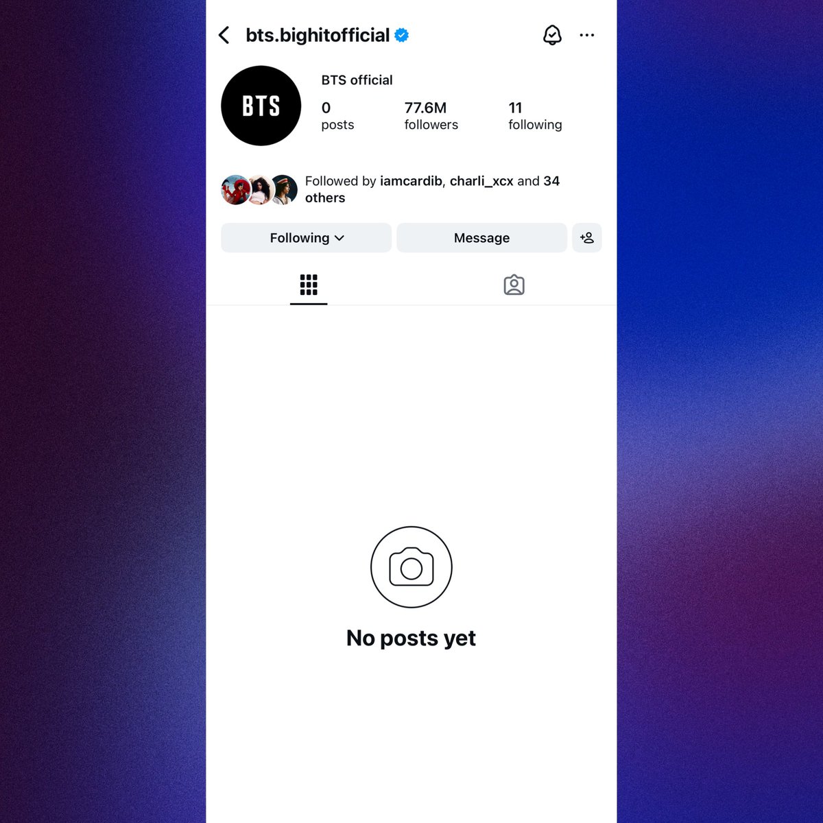 PopBase's tweet image. BTS has cleared their Instagram ahead of their music comeback.