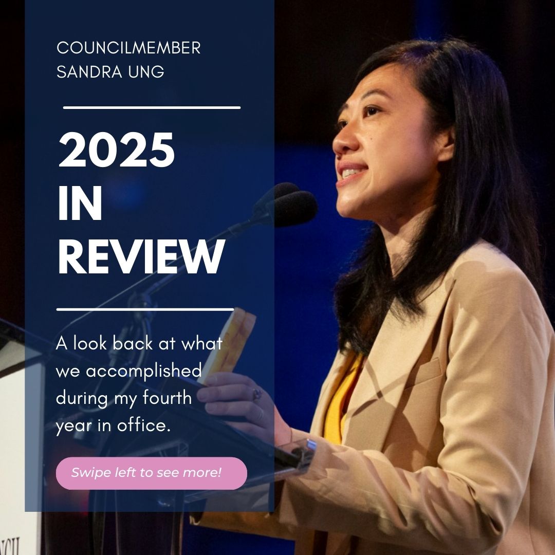 CMSandraUng's tweet image. It was another incredible year serving the people of District 20! Here’s a look back at some of what we were able to accomplish, from funding schools and parks to historic investments in immigrant communities. 🧵 1/7