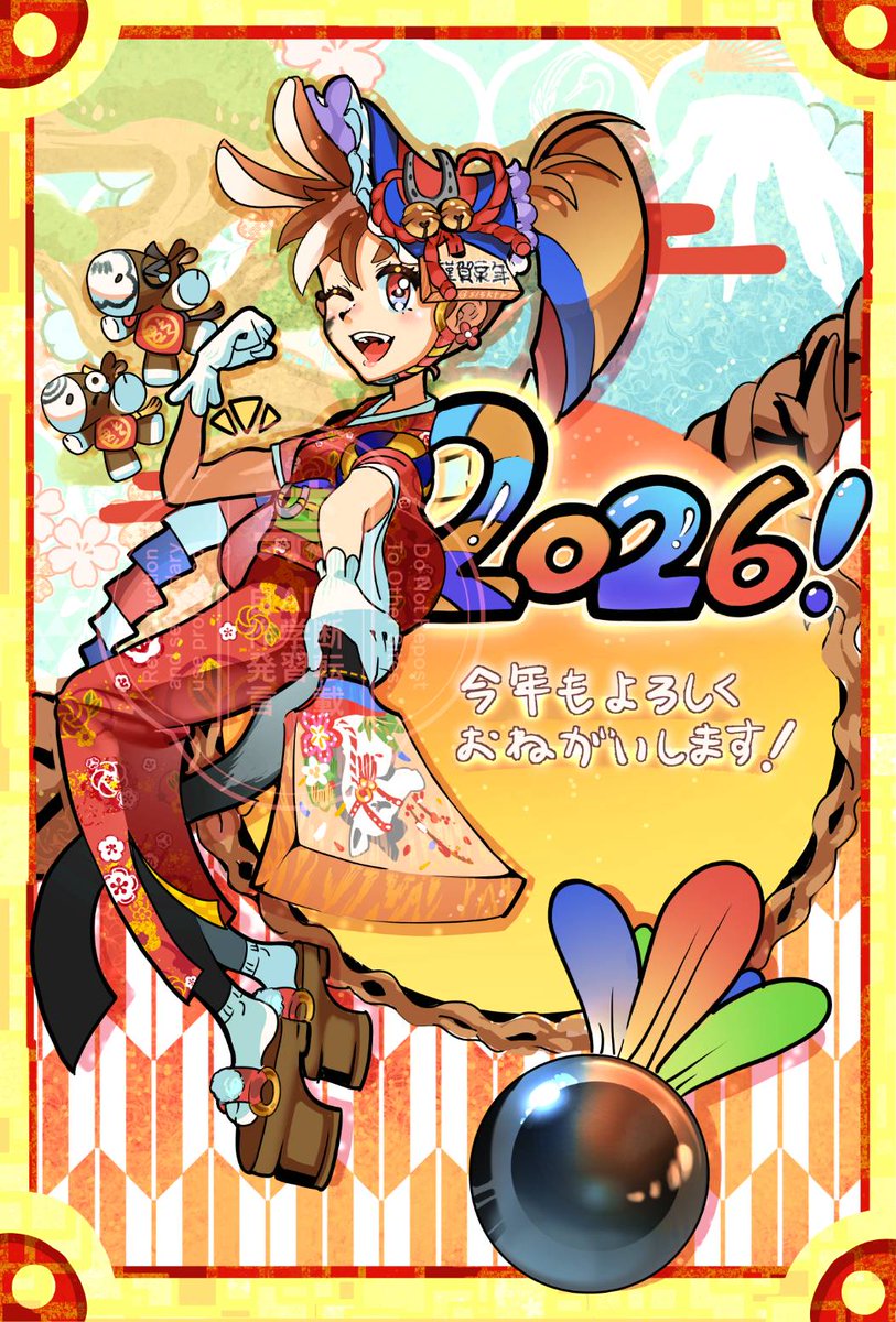 s15ktr7's tweet photo. 明けましておめでとうございます！2026年もよろしくお願いします！🙇✨🌄
ということで新年始めての投稿は、アカウント作ってからの初(？)OC年賀状���ラストです！✨
#オリジナルイラスト
#絵描きさんと繋がりたい
#HappyNewYear2026 https://t.co/AdmmsxOJn0