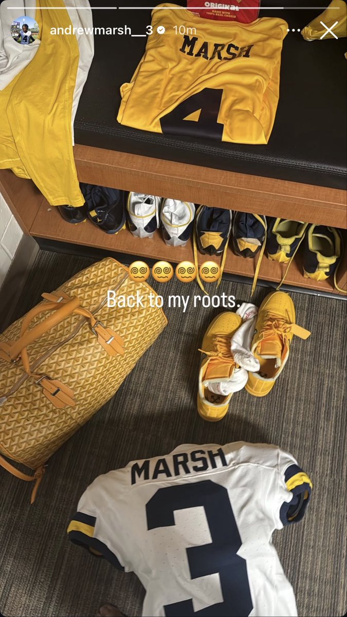 BriceMarich's tweet photo. #Michigan WR Andrew Marsh posts on his IG that he’s switching his number to No. 3 for today’s Citrus Bowl vs. Texas. 

He wore No. 3 in high school. https://t.co/x4lVE7Nlm7