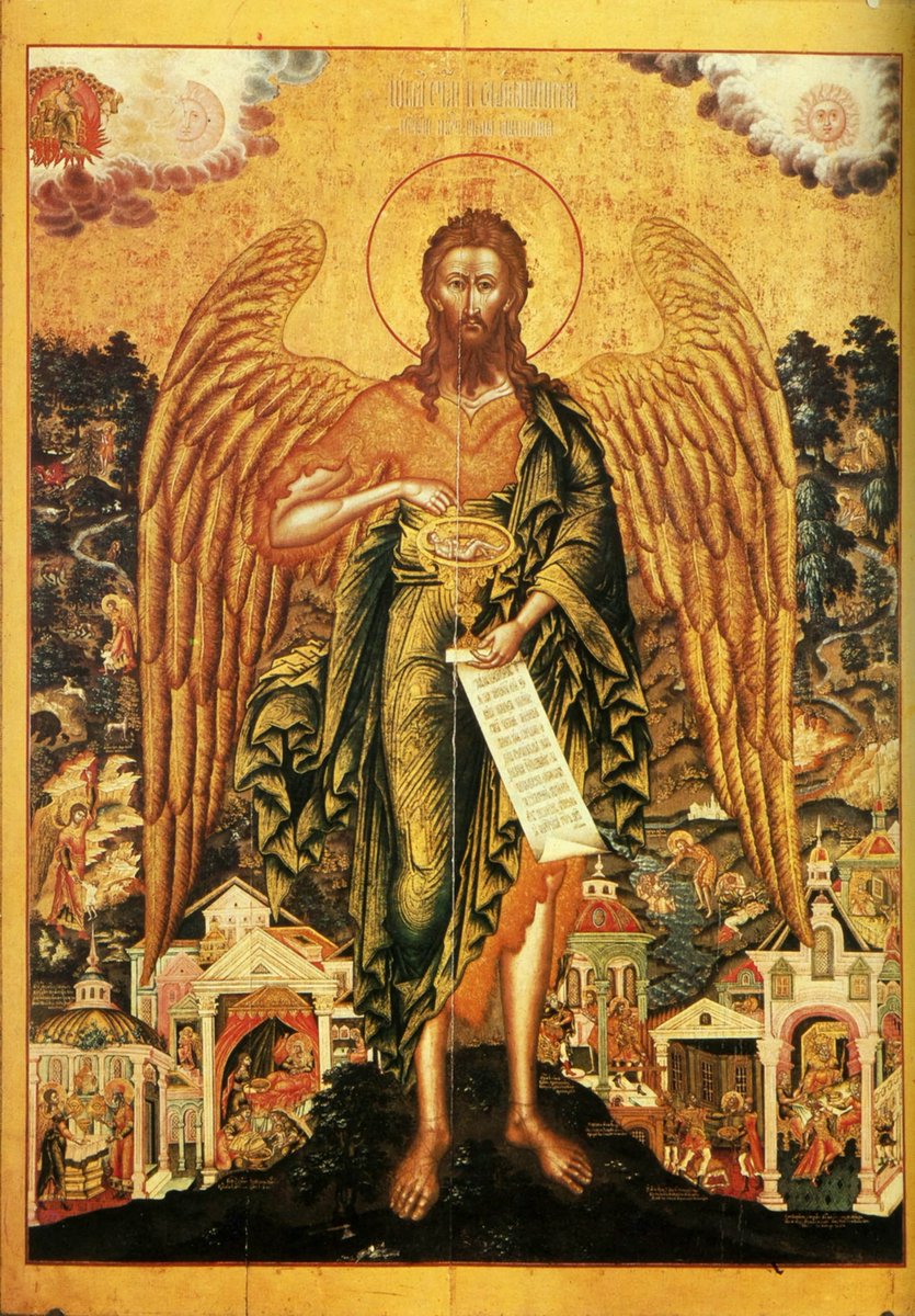 solas_na_greine's tweet image. St John the Baptist, Angel of the Desert (17th Century, Russian)
