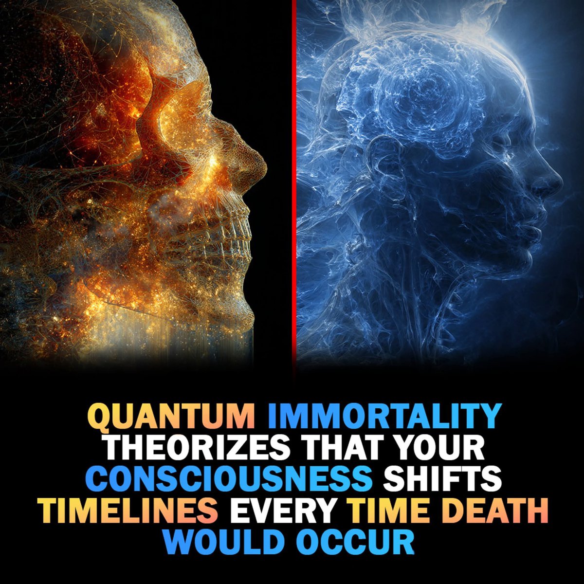AstronomyVibes's tweet image. Quantum Immortality: The Multiverse Theory That Suggests Consciousness Never Ends

Quantum immortality is a thought experiment stemming from the many-worlds interpretation of quantum mechanics.

This theory posits that your consciousness shifts timelines every time a physical…