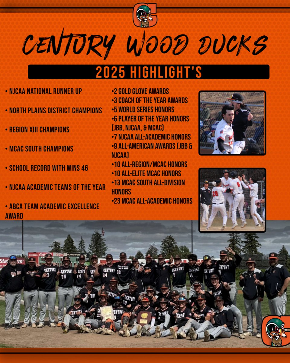 Last day of 2025 is a great day to highlight the accomplishments of the 2025 Wood Ducks! #DucksFlyTogether #GoWoodDucks