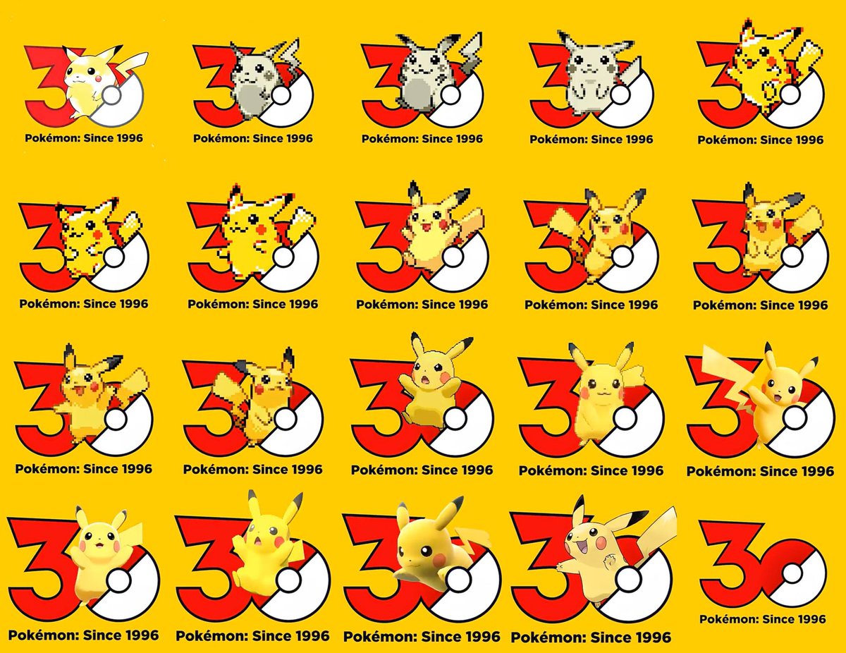 CentroPokemon's tweet photo. Pikachu a través de los años https://t.co/CQtniTXmdU