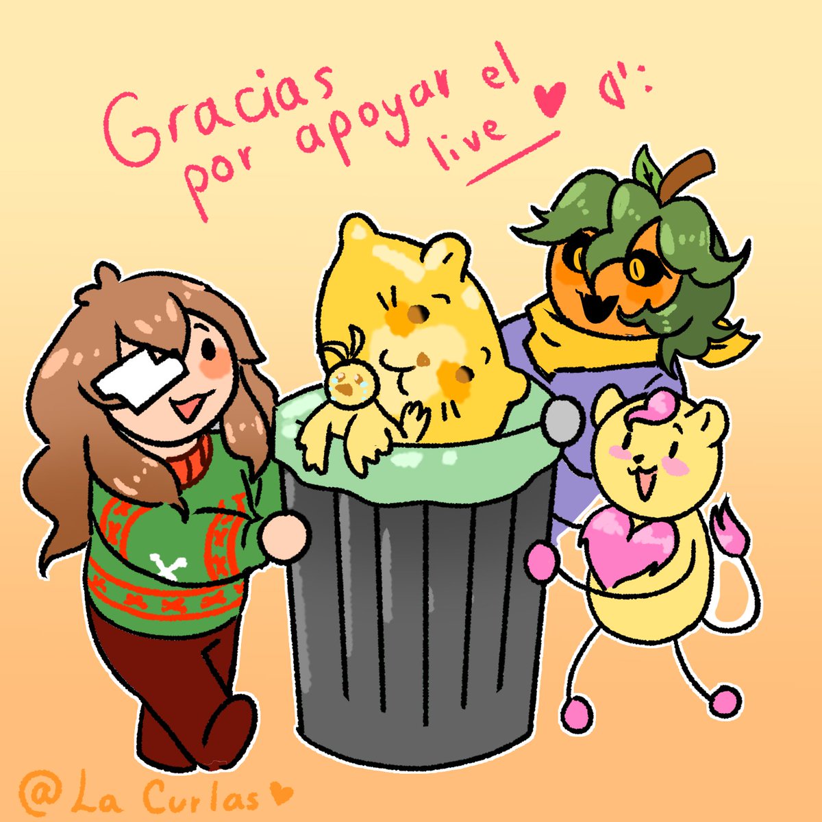 GRACIAS A LOS QUE ME APOYARON LA VEZ PASADA EN LIVE DE TIS TOS! SE LES QUIERE MUCHO! <3 Les HICE UN DIBUJITO PORQ- me dieron demasiado amor <'3