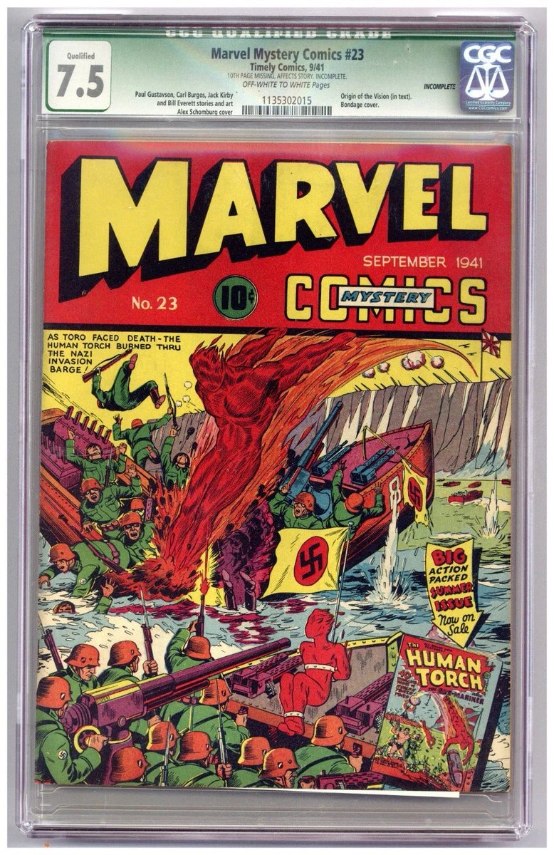 Marvel Mystery Comics 23 (CGC Qualified 7.5) Schomburg bondage cover 1941 Timely

ON AUCTION NOW!

ebay.com/itm/2365576926…