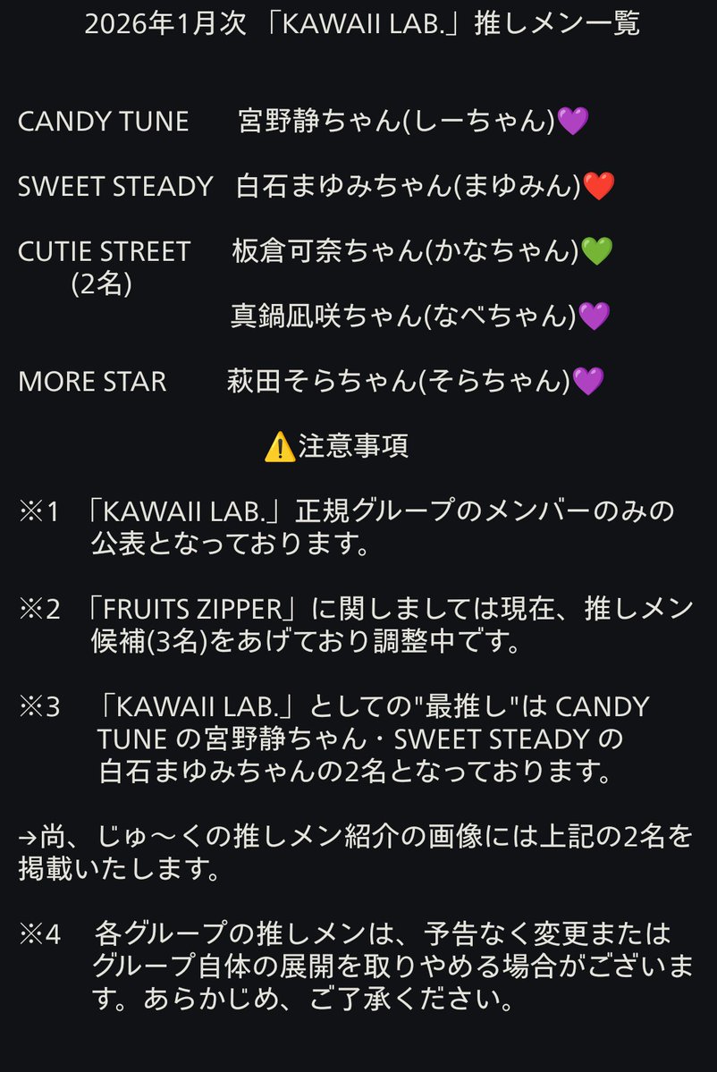 じゅ〜くの推し紹介 1月版🏷️] CT🍬→しーちゃん💜 SS💐→まゆみん