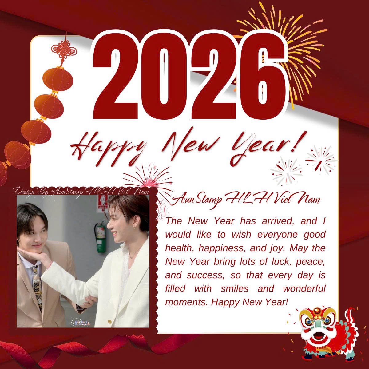aunstamp_vn's tweet photo. 🎉AunStamp HLH Viet Nam wishes AunStamp fans as well as everyone a new year with abundant health and happiness.
🎊Wishing Aun and Stamp more and more development on their career path
HAPPY NEW YEAR🎉
#UnNapat #stamp_panachkorn
#AunStampHLHVietNam #AunStamp https://t.co/50opnNIWeZ