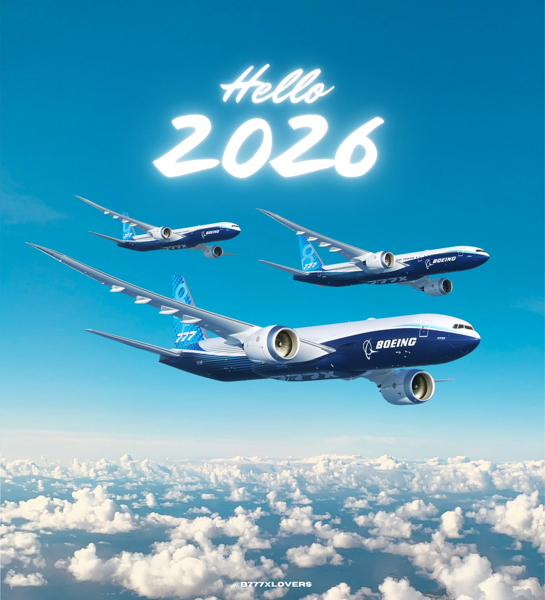 b777xlovers's tweet image. #HappyNewYear2026! 🎉✈️The arrival of 2026 marks a pivotal chapter for the Boeing 777X program. As flight testing and certification intensify, the program enters a defining phase. With first 777-9 deliveries expected next year, entry into service is clearly in sight.

#777X