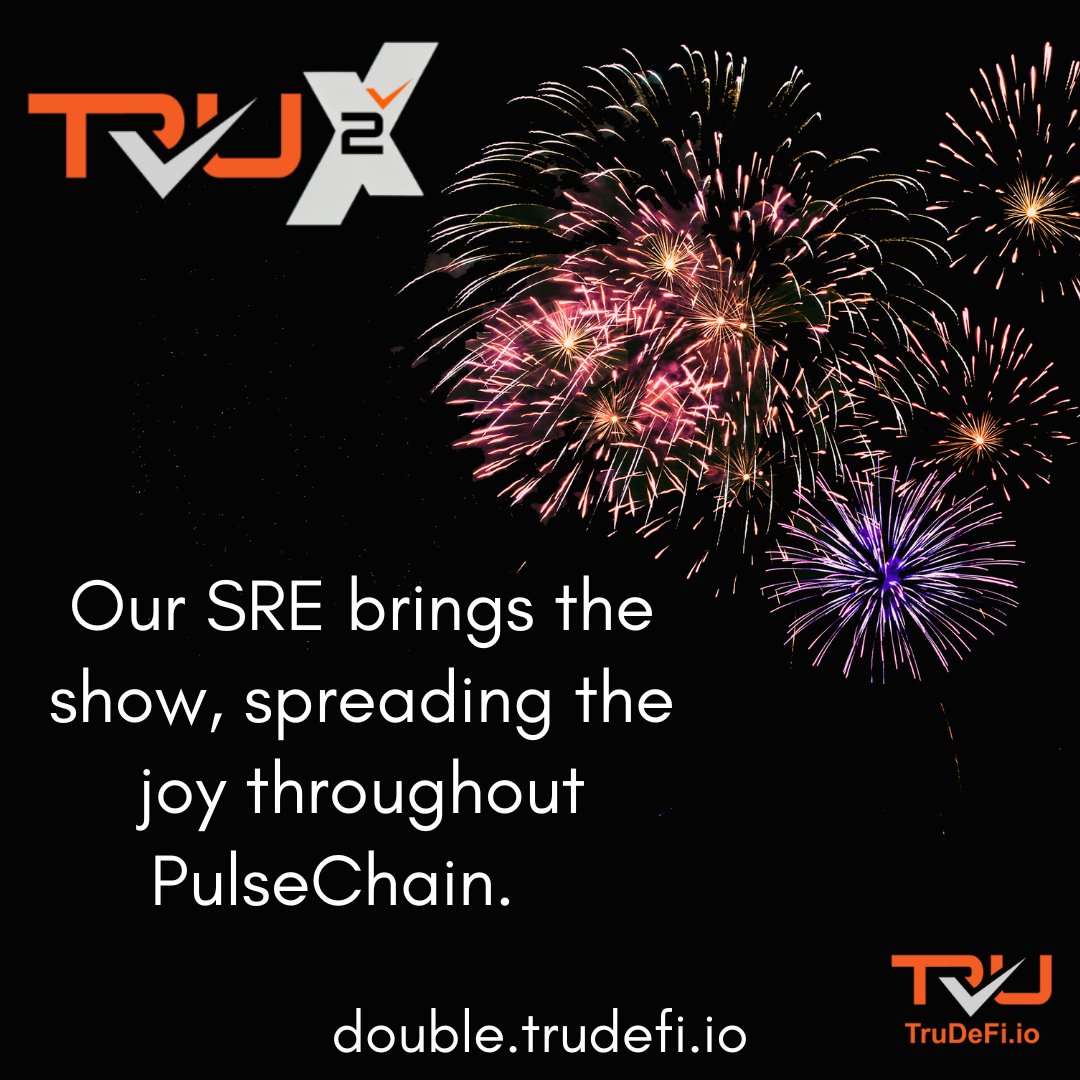 Tru2X's SRE is about to engage for the day.    Time for some early fireworks.......<a href="/EMITfarm/">EMIT 📡</a> <a href="/TruDeFi_io/">TruDeFi.io | TRU2X #PLS Utility Modules</a> <a href="/TetraWin/">TETRA</a>       Crypto has new DeFi tools.   Come 2X your $PLS with us on PulseChain  double.trudefi.io