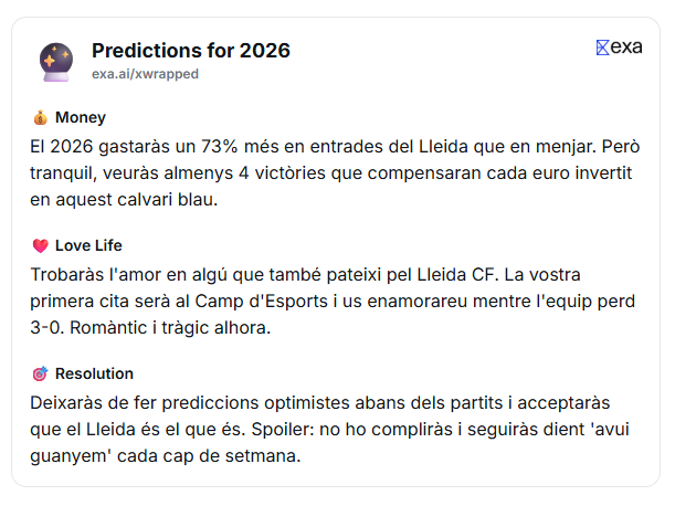 Guanyarem 4 partits i trobaré l'amor, que sigui ja 2026