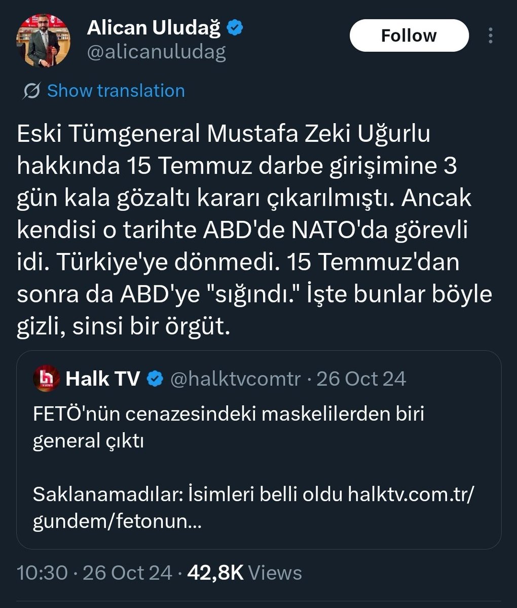 Sn. <a href="/dw_turkce/">DW Türkçe</a>
Kuruluşunuzda çalışan kişinin yaptığı paylaşımda, herhangi bir somut delil veya yargı kararı olmaksızın bir kişi hakkında ağır ve kesin suçlamalar yer almaktadır.
<a href="/alicanuludag/">Alican Uludağ</a>
+