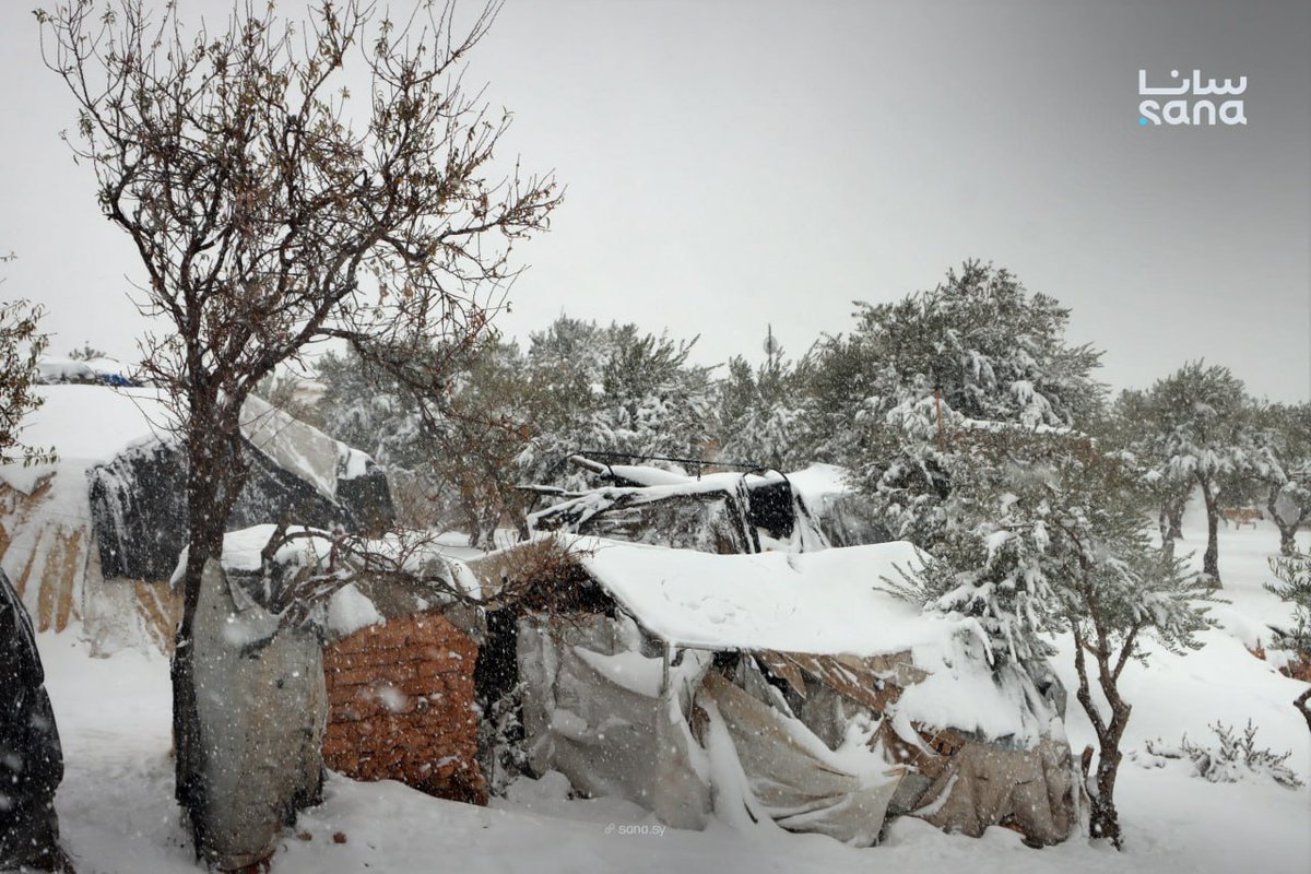 Agencia_Sana's tweet image. La nieve agrava el sufrimiento de los residentes de los campamentos de Yazi Bagh, en Azaz, al norte de Alepo.

#Siria
#Alepo
#campamentos