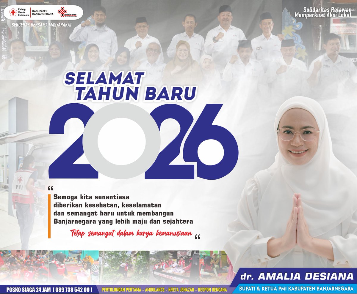 Selamat tahun baru 2026

"Semoga kita senantiasa diberikan kesehatan, keselamatan dan semangat baru untuk membangun Banjarnegara lebih maju dan sejahtera"

Tetap semangat dalam karya kemanusiaan