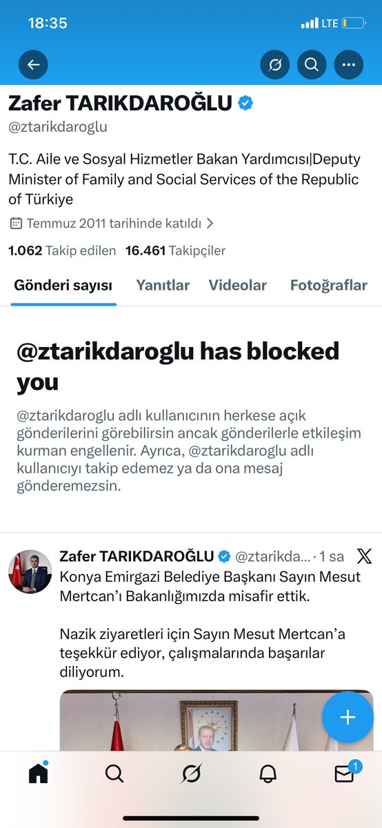 Beni engellemeniz gerçeklerin üzerini örtmüyor, ben GAZİYİM siz de şehit ve gazilerden sorumlu bakan yardımcısısınız, iki kelime etmek yerine, yada yazdıklarınız yalan diyemeyecek kadar zavallımısınız?<a href="/ztarikdaroglu/">Zafer TARIKDAROĞLU</a>