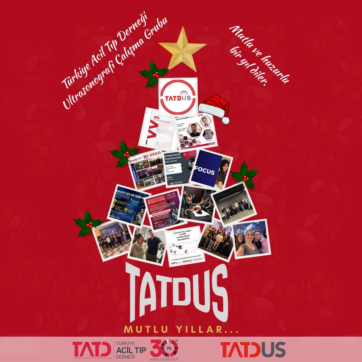 TATDUS Çalışma Grubu olarak; kurslarımız, eğitimlerimiz, paylaşımlarımız ve dostluklarımızla dolu bir yılı geride bırakırken, yeni yıla aynı heyecan ve motivasyonla giriyoruz. 🎄 
Birlikte öğrenmeye, birlikte gelişmeye ve yatak başı ultrasonu daha ileriye taşımaya devam edeceğiz.